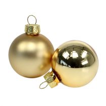 Artikel Weihnachtskugel 4cm Gold glanz/matt Glas 24St