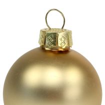 Artikel Weihnachtskugel 4cm Gold glanz/matt Glas 24St