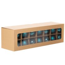 Artikel Weihnachtskugeln Glas 6cm Opalblau Matt und Glänzend 24er Set Innenbereich