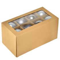 Artikel Kugeln aus Glas Blau Silber Matt Glänzend 7,5cm 12er Set für festliche Deko