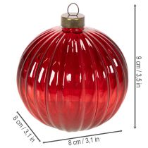 Artikel Weihnachtskugeln Glas Rot 8cm 12er-Set
