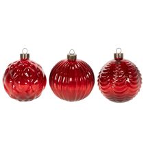 Artikel Weihnachtskugeln Glas Rot 8cm 12er-Set