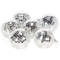 Artikel Weihnachtskugel Spiegeloptik 7 cm Silber 6er Set