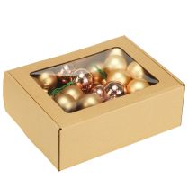 Artikel Weihnachtskugeln Glas Rosé Gold Ø40mm Spiegelbeeren Set 32 Stück