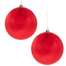 Artikel Weihnachtskugel Rot Samt Ø25cm Aufhänger 2 Stück Innenbereich