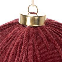 Artikel Weihnachtskugel aus Styropor Weinrot mit Samtüberzug 15 cm 3er-Set