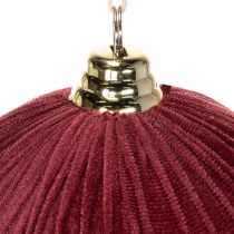 Artikel Weihnachtskugel Samtoptik Rot 20 cm aus Styropor mit Textilüberzug 3er-Set