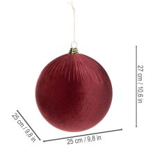 Artikel Weihnachtskugel Samt Rot 25cm 2er-Set für Innen