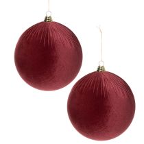 Artikel Weihnachtskugel Samt Rot 25cm 2er-Set für Innen