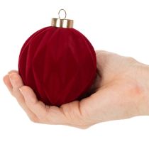 Artikel Samtige Weihnachtskugeln Kunststoff Weinrot 8cm 12 Stück