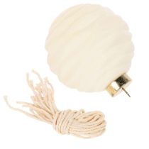 Artikel Weihnachtskugel-Set Kunststoff Cremeweiß Strukturiert 8cm 12 Stück