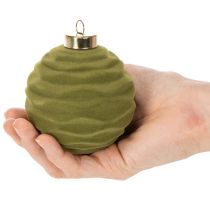 Artikel Christbaumkugeln Kunststoff Moosgrün Samtoptik Struktur-Mix Ø 8 cm 12 Stück