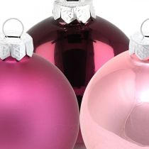 Artikel Weihnachtskugeln, Baumschmuck, Glaskugeln Violett H8,5cm Ø7,5cm Echtglas 12 St