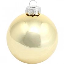 Artikel Baumkugel, Christbaumschmuck, Weihnachtskugel Golden H8,5cm Ø7,5cm Echtglas 12St