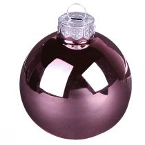 Artikel Glas Weihnachtskugeln Apricot-Rosa Mix - Glänzend & Matt - Ø4cm - 24er Set