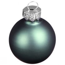 Artikel Weihnachtskugeln Glas 4cm Grün &amp; Perlmuttgrau Schimmernd &amp; Matt 24er Set