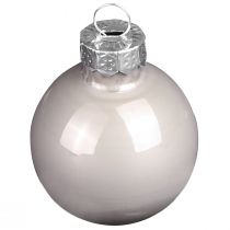 Artikel Weihnachtskugeln Glas 4cm Grün & Perlmuttgrau Schimmernd & Matt 24er Set