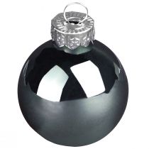 Artikel Weihnachtskugeln Glas 4cm Grün & Perlmuttgrau Schimmernd & Matt 24er Set
