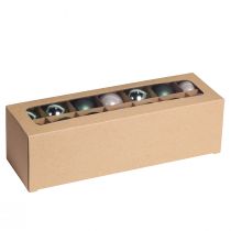 Artikel Weihnachtskugeln Glas 4cm Grün &amp; Perlmuttgrau Schimmernd &amp; Matt 24er Set