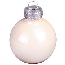 Artikel Weihnachtskugeln Glas Mini in Berry, Beige & Rosa Ø3cm, glänzend, 22er Set für stimmungsvolle Deko