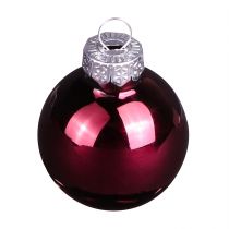 Artikel Weihnachtskugeln Glas Mini in Berry, Beige & Rosa Ø3cm, glänzend, 22er Set für stimmungsvolle Deko