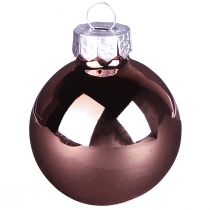 Artikel Charmante Weihnachtskugeln Glas Mini Rosa Apricot 22er-Set Ø3cm - Festliche Baumdekoration
