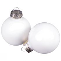 Artikel Weihnachtskugeln Glas Weiß Matt Emaille Ø4cm 24 St
