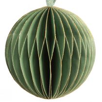 Artikel Weihnachtskugeln Papier Wabenkugeln Grün Gold Ø7cm 4 St umweltfreundlich