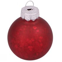 Artikel Mini Glas Weihnachtskugeln Rot Ø3cm Vintage-Effekt für festliche Dekoration 22er-Set