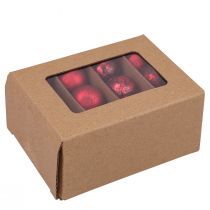 Artikel Mini Glas Weihnachtskugeln Rot Ø3cm Vintage-Effekt für festliche Dekoration 22er-Set