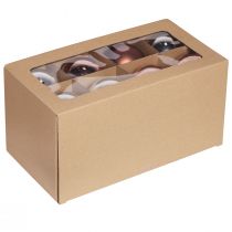 Artikel Weihnachtskugeln Silber Apricot Glas Ø7,5cm 12er Set für festliche Dekoration