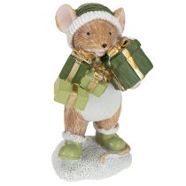 Artikel Handbemalte Weihnachtsdeko Mäuse Set aus Polyresin – Niedliche Figuren mit Baum und Geschenken