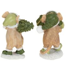 Artikel Handbemalte Weihnachtsdeko Mäuse Set aus Polyresin – Niedliche Figuren mit Baum und Geschenken