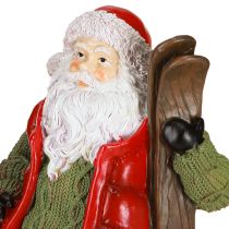 Artikel Weihnachtsmann Deko Figur Handbemalt mit Ski 14x10,5x24,5cm