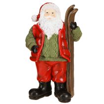 Artikel Weihnachtsmann Deko Figur Handbemalt mit Ski 14x10,5x24,5cm