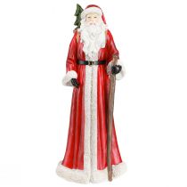 Artikel Weihnachtsmann Figur mit Korb in Festtagsfarben Rot, Weiß, Grün, Gold H36cm - Festliche Weihnachtsdeko