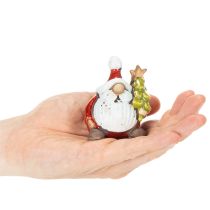 Artikel Weihnachtsmann Figuren mit Tannenbaum aus Keramik 7cm 2er-Set für Innenbereich