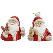 Weihnachtsfiguren Weihnachtsmann mit Tieren 10x7x9cm 2St
