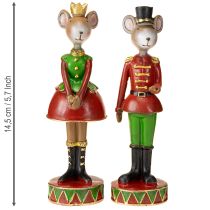 Artikel Weihnachtsmaus Figuren Set Rotgrün 14,5 cm – Charmante Weihnachtsdekoration