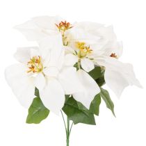 Artikel Kunstblume Weihnachtsstern Weiß 40cm Kunststoff und Kunstseide