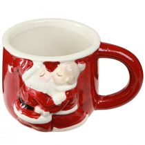 Artikel Weihnachtstassen Keramik Set 2 Stk Rot-Weiß Santa Motiv H8,5cm