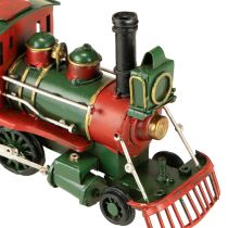 Artikel Weihnachtslok mit Tanne aus Metall – Nostalgische Weihnachtsdeko in Rot und Grün, ca. 20 cm