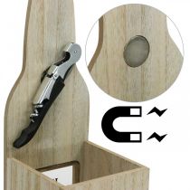 Artikel Präsentkiste, Flaschenhalter „Zum Wohl“, Geschenkkiste mit Flaschenöffner H35cm B10,5cm