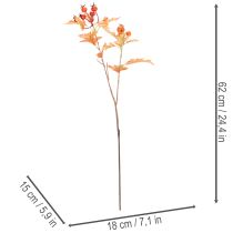 Artikel Künstlicher Weißdornzweig mit Blättern und Beeren 62cm Orange-Grün-Rot für Innenbereich