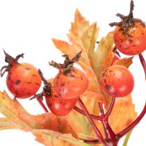 Artikel Künstlicher Weißdornzweig mit Blättern und Beeren 62cm Orange-Grün-Rot für Innenbereich