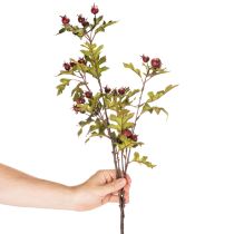 Artikel Künstlicher Weißdorn-Zweig mit roten Beeren, 110 cm, Kunststoff
