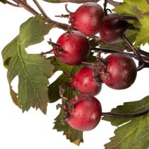 Artikel Künstlicher Weißdorn-Zweig mit roten Beeren, 110 cm, Kunststoff