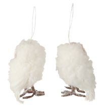 Artikel Hängende Deko-Eulen Weiß 12cm Set – Winterlicher Charme für Zuhause