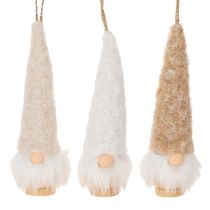 Artikel Deko Wichtelfiguren Holz Textil 17 cm Beige Weiß Braun 6er-Set Innenbereich
