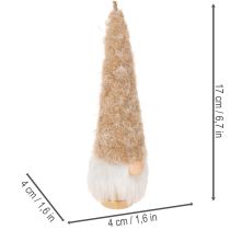 Artikel Deko Wichtelfiguren Holz Textil 17 cm Beige Weiß Braun 6er-Set Innenbereich